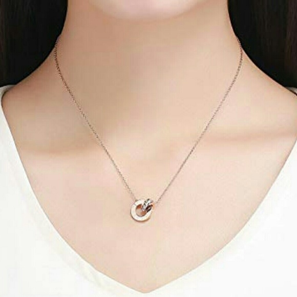 NEW Rose gold Numeric CZ  Necklace - Picture 7 of 8